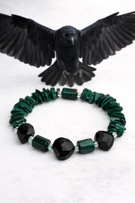 Dabīgo pērļu rokassprādze "Melno spārnu zvērests"